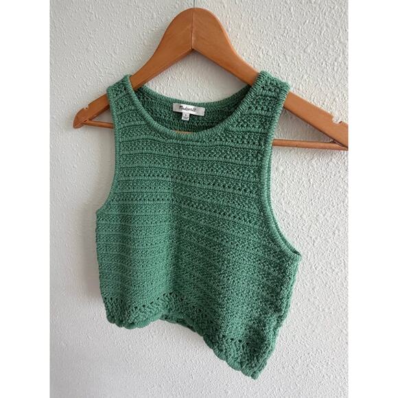 Women’s Madewell Cropped Kellen Crocheted Sweater Tank Size Small - Picture 2 of 9